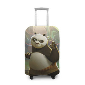 Чехол для чемодана 3D с принтом Кунг фу панда в Кировске, 86% полиэфир, 14% спандекс | двустороннее нанесение принта, прорези для ручек и колес | Тематика изображения на принте: kung fu | kung fu panda | panda | кунг фу | кунг фу панда | кунгфу | панда. кунг фу | по