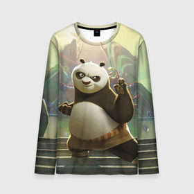 Мужской лонгслив 3D с принтом Кунг фу панда в Кировске, 100% полиэстер | длинные рукава, круглый вырез горловины, полуприлегающий силуэт | kung fu | kung fu panda | panda | кунг фу | кунг фу панда | кунгфу | панда. кунг фу | по