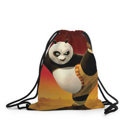 Рюкзак-мешок 3D с принтом Кунг фу панда в Кировске, 100% полиэстер | плотность ткани — 200 г/м2, размер — 35 х 45 см; лямки — толстые шнурки, застежка на шнуровке, без карманов и подкладки | kung fu | kung fu panda | panda | кунг фу | кунг фу панда | кунгфу | панда. кунг фу | по