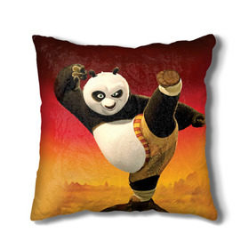 Подушка 3D с принтом Кунг фу панда в Кировске, наволочка – 100% полиэстер, наполнитель – холлофайбер (легкий наполнитель, не вызывает аллергию). | состоит из подушки и наволочки. Наволочка на молнии, легко снимается для стирки | Тематика изображения на принте: kung fu | kung fu panda | panda | кунг фу | кунг фу панда | кунгфу | панда. кунг фу | по
