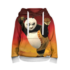 Детская толстовка 3D с принтом Кунг фу панда в Кировске, 100% полиэстер | двухслойный капюшон со шнурком для регулировки, мягкие манжеты на рукавах и по низу толстовки, спереди карман-кенгуру с мягким внутренним слоем | Тематика изображения на принте: kung fu | kung fu panda | panda | кунг фу | кунг фу панда | кунгфу | панда. кунг фу | по