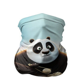 Бандана-труба 3D с принтом Кунг фу панда в Кировске, 100% полиэстер, ткань с особыми свойствами — Activecool | плотность 150‒180 г/м2; хорошо тянется, но сохраняет форму | панда