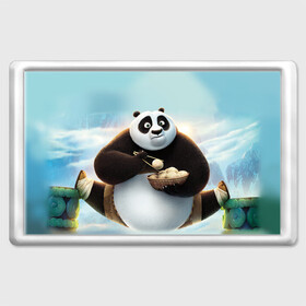 Магнит 45*70 с принтом Кунг фу панда в Кировске, Пластик | Размер: 78*52 мм; Размер печати: 70*45 | Тематика изображения на принте: панда