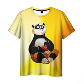 Мужская футболка 3D с принтом Кунг фу панда в Кировске, 100% полиэфир | прямой крой, круглый вырез горловины, длина до линии бедер | Тематика изображения на принте: kung fu | kung fu panda | panda | кунг фу | кунг фу панда | кунгфу | панда. кунг фу | по