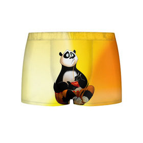 Мужские трусы 3D с принтом Кунг фу панда в Кировске, 50% хлопок, 50% полиэстер | классическая посадка, на поясе мягкая тканевая резинка | kung fu | kung fu panda | panda | кунг фу | кунг фу панда | кунгфу | панда. кунг фу | по