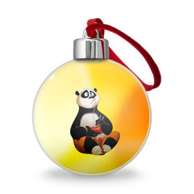 Ёлочный шар с принтом Кунг фу панда в Кировске, Пластик | Диаметр: 77 мм | Тематика изображения на принте: kung fu | kung fu panda | panda | кунг фу | кунг фу панда | кунгфу | панда. кунг фу | по