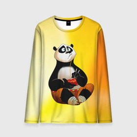 Мужской лонгслив 3D с принтом Кунг фу панда в Кировске, 100% полиэстер | длинные рукава, круглый вырез горловины, полуприлегающий силуэт | Тематика изображения на принте: kung fu | kung fu panda | panda | кунг фу | кунг фу панда | кунгфу | панда. кунг фу | по
