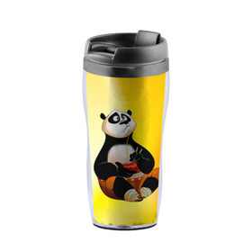 Термокружка-непроливайка с принтом Кунг фу панда в Кировске, внутренняя часть — пищевой пластик, наружная часть — прозрачный пластик, между ними — полиграфическая вставка с рисунком | объем — 350 мл, герметичная крышка | Тематика изображения на принте: kung fu | kung fu panda | panda | кунг фу | кунг фу панда | кунгфу | панда. кунг фу | по