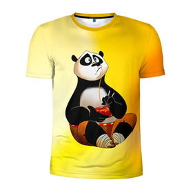 Мужская футболка 3D спортивная с принтом Кунг фу панда в Кировске, 100% полиэстер с улучшенными характеристиками | приталенный силуэт, круглая горловина, широкие плечи, сужается к линии бедра | kung fu | kung fu panda | panda | кунг фу | кунг фу панда | кунгфу | панда. кунг фу | по