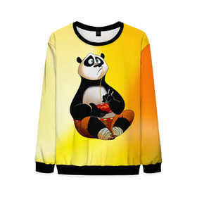 Мужской свитшот 3D с принтом Кунг фу панда в Кировске, 100% полиэстер с мягким внутренним слоем | круглый вырез горловины, мягкая резинка на манжетах и поясе, свободная посадка по фигуре | kung fu | kung fu panda | panda | кунг фу | кунг фу панда | кунгфу | панда. кунг фу | по