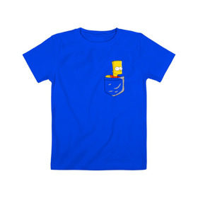 Детская футболка хлопок с принтом Карманный Барт в Кировске, 100% хлопок | круглый вырез горловины, полуприлегающий силуэт, длина до линии бедер | карманный барт pocket bart simpson homer симп