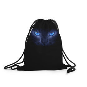 Рюкзак-мешок 3D с принтом Кошка с голубыми глазами в Кировске, 100% полиэстер | плотность ткани — 200 г/м2, размер — 35 х 45 см; лямки — толстые шнурки, застежка на шнуровке, без карманов и подкладки | глаза | кот | синий