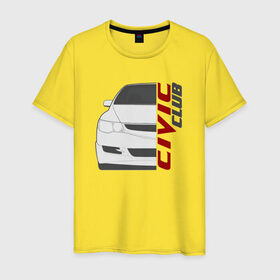 Мужская футболка хлопок с принтом Honda Civic Club в Кировске, 100% хлопок | прямой крой, круглый вырез горловины, длина до линии бедер, слегка спущенное плечо. | Тематика изображения на принте: civic | honda civic clubhonda