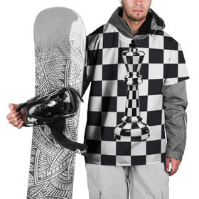 Накидка на куртку 3D с принтом Ферзь в Кировске, 100% полиэстер |  | Тематика изображения на принте: клетки | ферзь | шахматная доска | шахматы