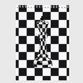 Скетчбук с принтом Ферзь в Кировске, 100% бумага
 | 48 листов, плотность листов — 100 г/м2, плотность картонной обложки — 250 г/м2. Листы скреплены сверху удобной пружинной спиралью | клетки | ферзь | шахматная доска | шахматы