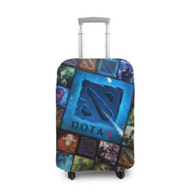 Чехол для чемодана 3D с принтом Dota 2 коллаж логотип в Кировске, 86% полиэфир, 14% спандекс | двустороннее нанесение принта, прорези для ручек и колес | dota 2 коллаж | девушки | игра | логотип | монстры