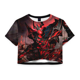 Женская футболка 3D укороченная с принтом Shadow Fiend в Кировске, 100% полиэстер | круглая горловина, длина футболки до линии талии, рукава с отворотами | dota | shadow fiend | дота