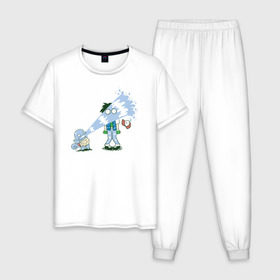 Мужская пижама хлопок с принтом Squirt-Fail в Кировске, 100% хлопок | брюки и футболка прямого кроя, без карманов, на брюках мягкая резинка на поясе и по низу штанин
 | 