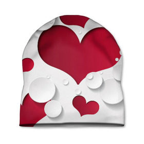 Шапка 3D с принтом Сердца в Кировске, 100% полиэстер | универсальный размер, печать по всей поверхности изделия | любовь | орнамент | праздник | сердца