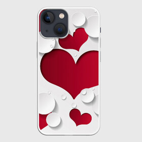 Чехол для iPhone 13 mini с принтом Сердца в Кировске,  |  | любовь | орнамент | праздник | сердца
