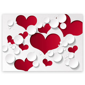 Поздравительная открытка с принтом Сердца в Кировске, 100% бумага | плотность бумаги 280 г/м2, матовая, на обратной стороне линовка и место для марки
 | любовь | орнамент | праздник | сердца