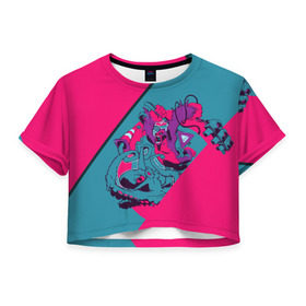 Женская футболка 3D укороченная с принтом King Kong в Кировске, 100% полиэстер | круглая горловина, длина футболки до линии талии, рукава с отворотами | обезьяна