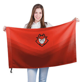 Флаг 3D с принтом G2 eSports в Кировске, 100% полиэстер | плотность ткани — 95 г/м2, размер — 67 х 109 см. Принт наносится с одной стороны | Тематика изображения на принте: csgo | cyber | esports | g2 | team | г2 | ксго