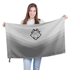 Флаг 3D с принтом G2 eSports в Кировске, 100% полиэстер | плотность ткани — 95 г/м2, размер — 67 х 109 см. Принт наносится с одной стороны | Тематика изображения на принте: csgo | cyber | esports | g2 | team | г2 | ксго