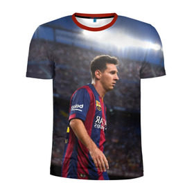 Мужская футболка 3D спортивная с принтом Messi в Кировске, 100% полиэстер с улучшенными характеристиками | приталенный силуэт, круглая горловина, широкие плечи, сужается к линии бедра | месси