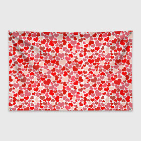 Флаг-баннер с принтом Сердца любовь орнамент праз в Кировске, 100% полиэстер | размер 67 х 109 см, плотность ткани — 95 г/м2; по краям флага есть четыре люверса для крепления | любовь | орнамент | праздник | сердца