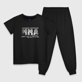 Детская пижама хлопок с принтом Champion Destroyer MMA в Кировске, 100% хлопок |  брюки и футболка прямого кроя, без карманов, на брюках мягкая резинка на поясе и по низу штанин
 | мма