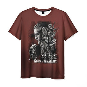 Мужская футболка 3D с принтом Sons Of Anarchy в Кировске, 100% полиэфир | прямой крой, круглый вырез горловины, длина до линии бедер | Тематика изображения на принте: sons of anarchy | анархии | сыны