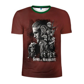 Мужская футболка 3D спортивная с принтом Sons Of Anarchy в Кировске, 100% полиэстер с улучшенными характеристиками | приталенный силуэт, круглая горловина, широкие плечи, сужается к линии бедра | Тематика изображения на принте: sons of anarchy | анархии | сыны