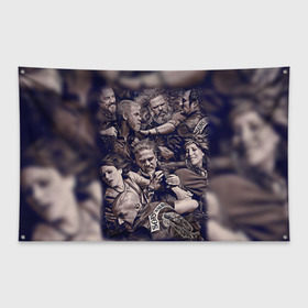 Флаг-баннер с принтом Sons Of Anarchy в Кировске, 100% полиэстер | размер 67 х 109 см, плотность ткани — 95 г/м2; по краям флага есть четыре люверса для крепления | sons of anarchy | анархии | сыны