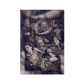 Обложка для паспорта матовая кожа с принтом Sons Of Anarchy в Кировске, натуральная матовая кожа | размер 19,3 х 13,7 см; прозрачные пластиковые крепления | Тематика изображения на принте: sons of anarchy | анархии | сыны