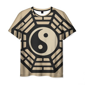 Мужская футболка 3D с принтом Гармония дао в Кировске, 100% полиэфир | прямой крой, круглый вырез горловины, длина до линии бедер | dao | гармония | дао | инь янь