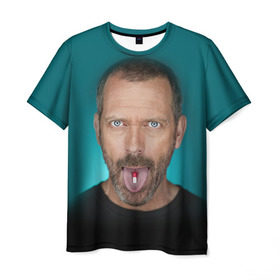 Мужская футболка 3D с принтом Доктор Хаус в Кировске, 100% полиэфир | прямой крой, круглый вырез горловины, длина до линии бедер | doctor | house | все лгут | доктор | лори | хауз | хаус | хью
