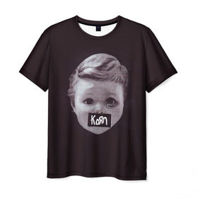 Мужская футболка 3D с принтом KoЯn в Кировске, 100% полиэфир | прямой крой, круглый вырез горловины, длина до линии бедер | Тематика изображения на принте: korn | metal | rock | группы | корн | метал | рок