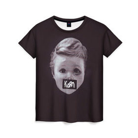Женская футболка 3D с принтом KoЯn в Кировске, 100% полиэфир ( синтетическое хлопкоподобное полотно) | прямой крой, круглый вырез горловины, длина до линии бедер | korn | metal | rock | группы | корн | метал | рок