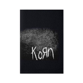 Обложка для паспорта матовая кожа с принтом KoЯn в Кировске, натуральная матовая кожа | размер 19,3 х 13,7 см; прозрачные пластиковые крепления | korn | metal | rock | группы | корн | метал | рок
