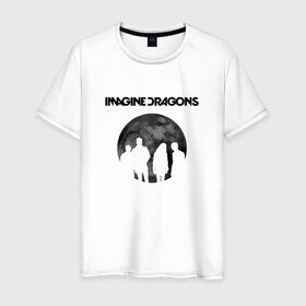 Мужская футболка хлопок с принтом Imagine dragons в Кировске, 100% хлопок | прямой крой, круглый вырез горловины, длина до линии бедер, слегка спущенное плечо. | dragons | imagine | rock | драгонз | имэдж | рок