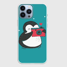 Чехол для iPhone 13 Pro Max с принтом Пингвин с фотоаппаратом в Кировске,  |  | 14 февраля | влюбленные | девушка | день святого валентина | любовь | пара | парень