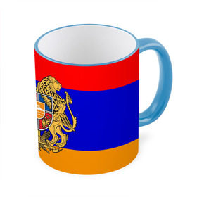 Кружка 3D с принтом Герб и флаг Армении в Кировске, керамика | ёмкость 330 мл | armenia | армения | герб | флаг