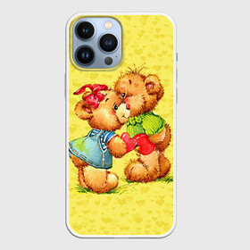 Чехол для iPhone 13 Pro Max с принтом Влюбленные мишки в Кировске,  |  | 14 февраля | bear | love | teddy | валентин | влюбленный | любовь | милый | мишка | рисунок | сердечко | сердце