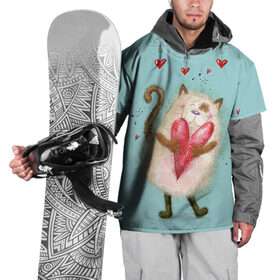 Накидка на куртку 3D с принтом Котик в Кировске, 100% полиэстер |  | Тематика изображения на принте: 14 февраля | bear | love | teddy | валентин | влюбленный | киска | кот | котик | любовь | милый | рисунок | сердечко | сердце