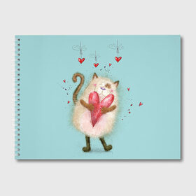 Альбом для рисования с принтом Котик в Кировске, 100% бумага
 | матовая бумага, плотность 200 мг. | 14 февраля | bear | love | teddy | валентин | влюбленный | киска | кот | котик | любовь | милый | рисунок | сердечко | сердце