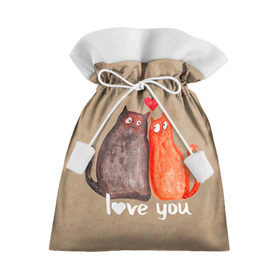 Подарочный 3D мешок с принтом Влюбленные котики в Кировске, 100% полиэстер | Размер: 29*39 см | 14 февраля | bear | love | teddy | валентин | влюбленный | киска | кот | котик | любовь | милый | рисунок | сердечко | сердце