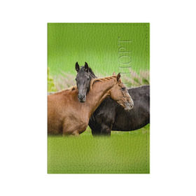 Обложка для паспорта матовая кожа с принтом Лошади 2 в Кировске, натуральная матовая кожа | размер 19,3 х 13,7 см; прозрачные пластиковые крепления | horse | horseshoe | акварель | головалошади | грива | единорог | жеребец | животные | конь | лошадь | лошадьскрыльями | подкова | природа | рисуноккрасками