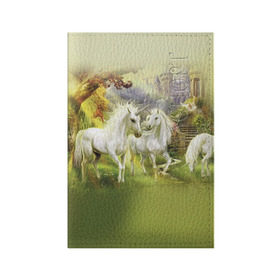 Обложка для паспорта матовая кожа с принтом Единороги в Кировске, натуральная матовая кожа | размер 19,3 х 13,7 см; прозрачные пластиковые крепления | horse | horseshoe | акварель | головалошади | грива | единорог | жеребец | животные | конь | лошадь | лошадьскрыльями | подкова | природа | рисуноккрасками