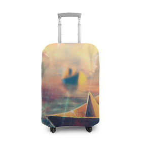 Чехол для чемодана 3D с принтом Бумажный кораблик в Кировске, 86% полиэфир, 14% спандекс | двустороннее нанесение принта, прорези для ручек и колес | art | арт | рисунок | художник